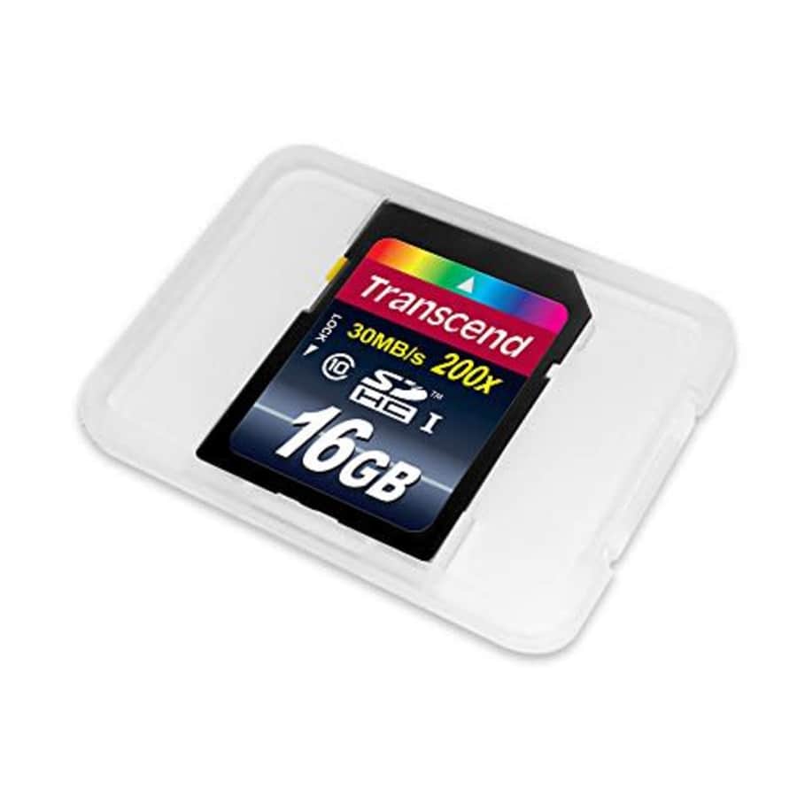 Transcend 16GB SDHC Class 10 Flash Memory Card Up to 30MB/s (TS16GSDHC10E) for $9
