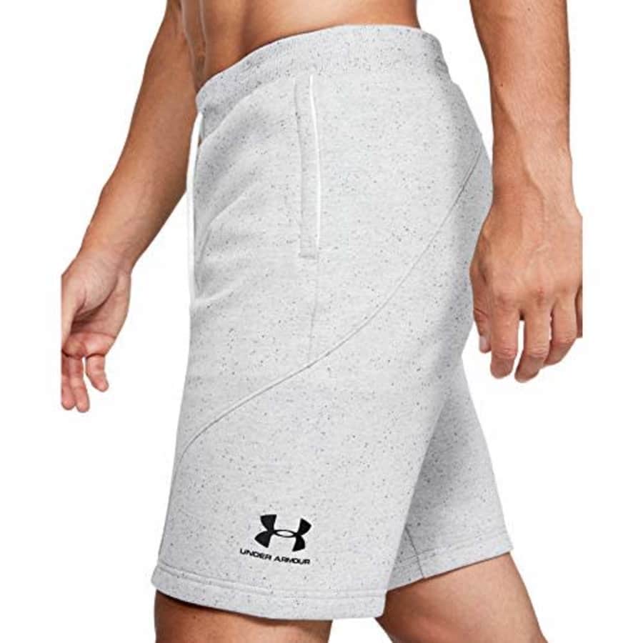 Under Armour Men's Spring Fleece Shorts, Onyx White (112)/Black, Small for $33