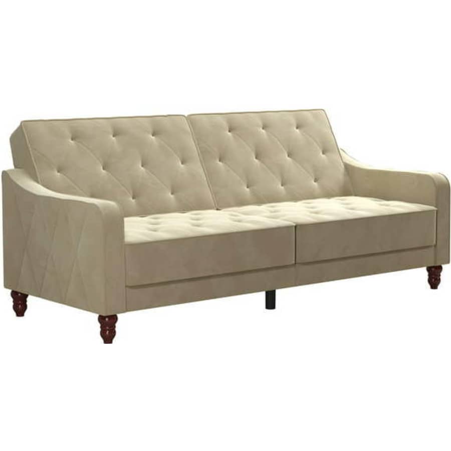 Novogratz Vintage Tufted Split Back Futon for $339 Novogratz Vintage Tufted Split Back Futon for $339