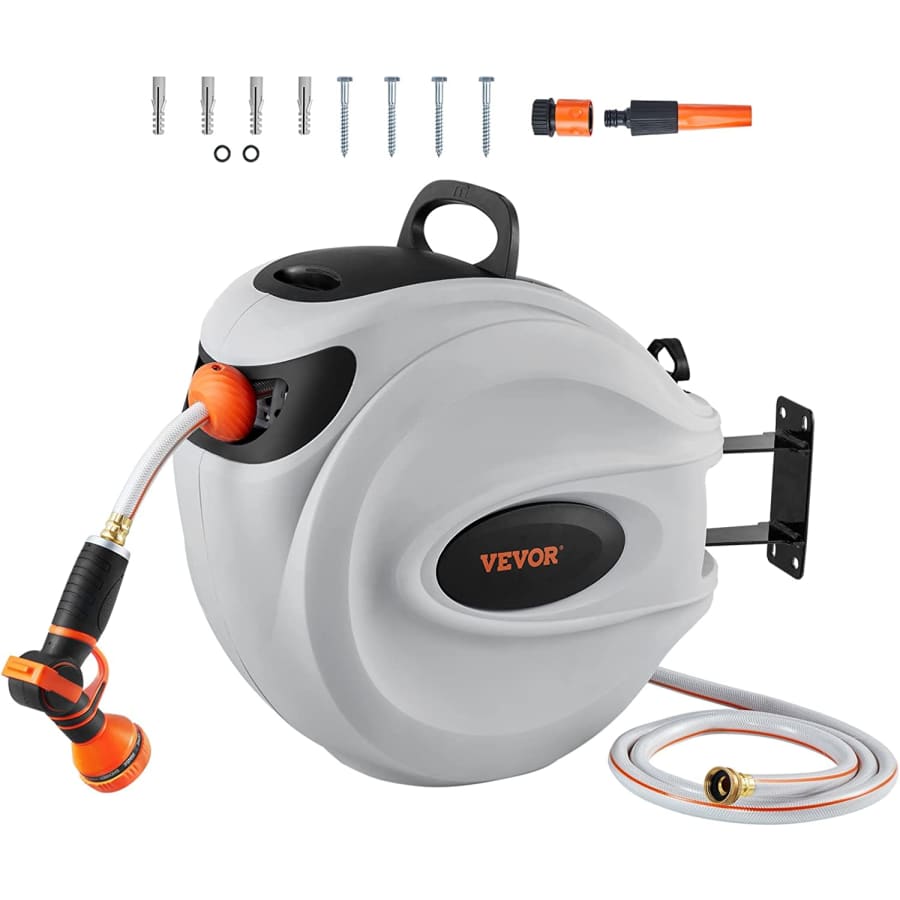 Vevor 115-Foot Retractable Garden Hose Reel for $107 Vevor 115-Foot Retractable Garden Hose Reel for $107
