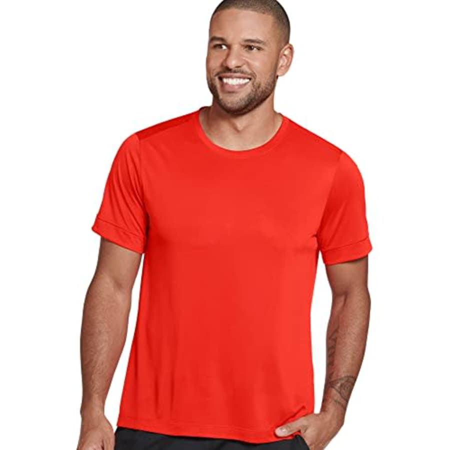 Jockey Men's Activewear Lightweight Performance Crew Tee, Miro Red, L for $6 Jockey Men's Activewear Lightweight Performance Crew Tee, Miro Red, L for $6