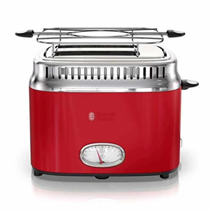 Russell Hobbs 2-Slice Retro Style Toaster, Red & Stainless Steel, TR9150RDR (Renewed) for $36