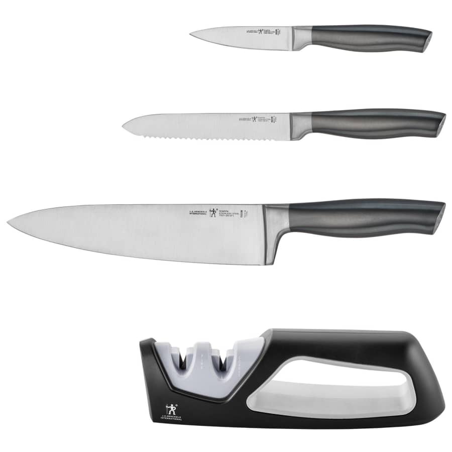 J.A. Henckels Graphite 4-Piece Knife Starter Set for $30 J.A. Henckels Graphite 4-Piece Knife Starter Set for $30