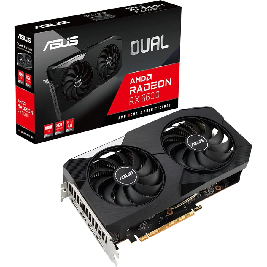 Asus Dual AMD Radeon RX 6600 8GB GDDR6 Gaming Graphics Card for $278