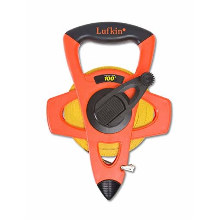 Lufkin Crescent 1/2" x 100' Hi-Viz Orange Engineer's Fiberglass Tape Measure - FE100D, orange/black for $24