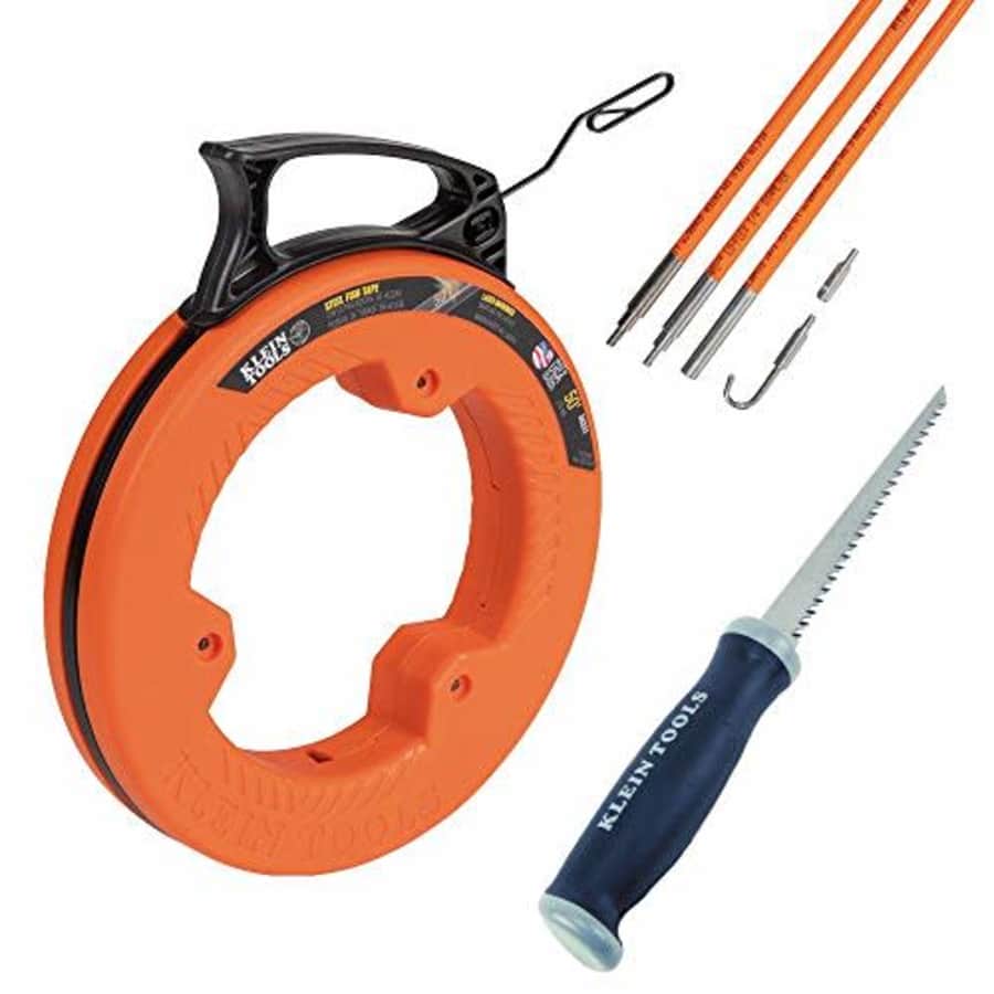 Klein Tools 80022 Wire Pulling Tool Set with 50-Foot Steel Fish Tape, Jab Saw, 12-Foot Lo-Flex Fish for $86