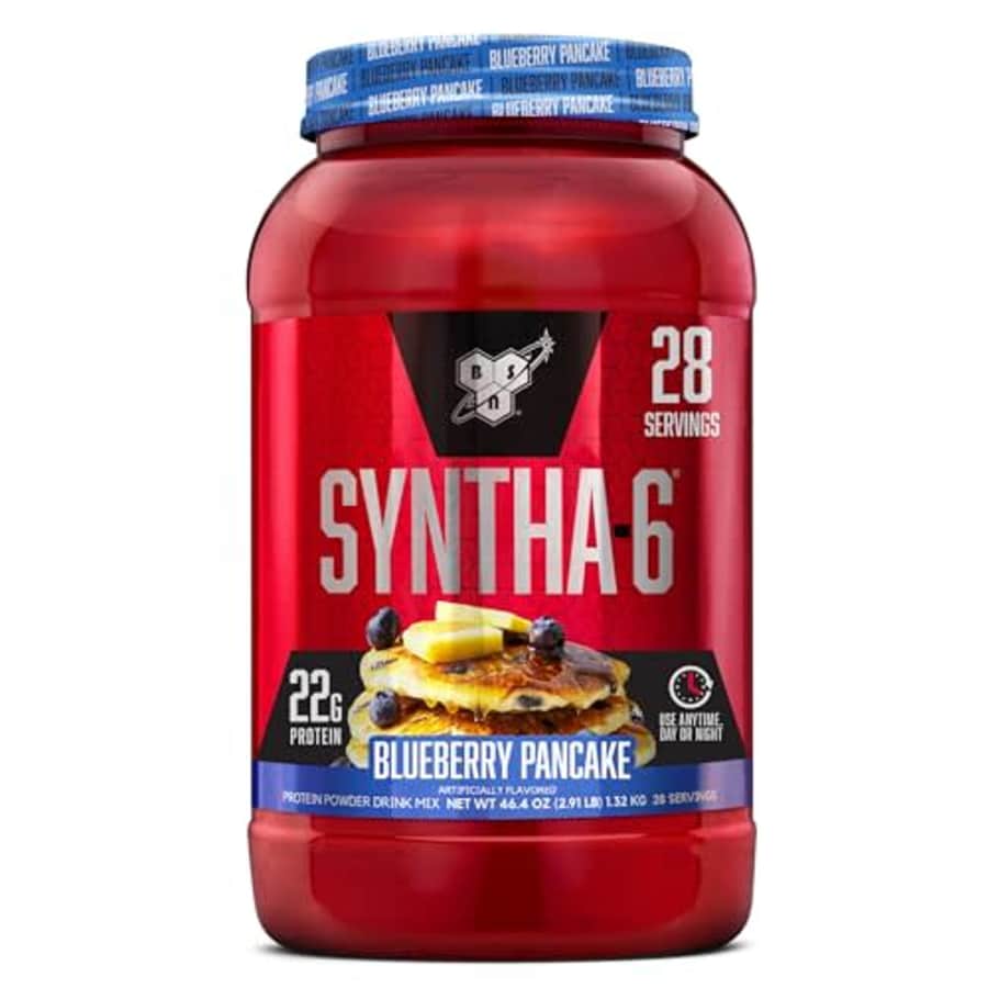 BSN SYNTHA-6 Whey Protein Powder, Milk Isolate Protein Powder with Micellar Casein, Blueberry for $25