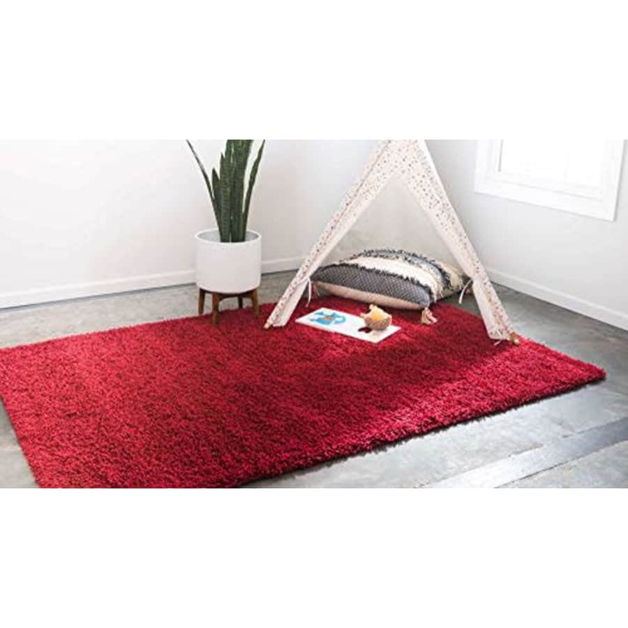 Unique Loom Solid Shag Collection Area Rug (8' x 10' Rectangle, Cherry Red) for $110 Unique Loom Solid Shag Collection Area Rug (8' x 10' Rectangle, Cherry Red) for $110