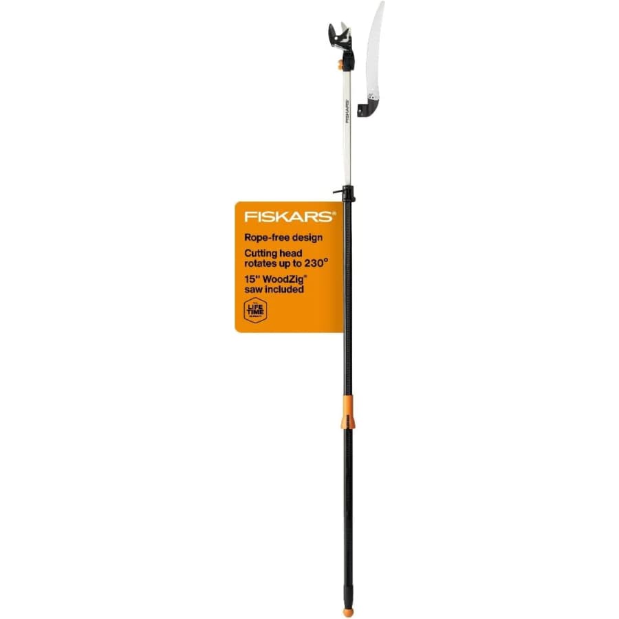 Fiskars 7.9ft. - 12ft. Extendable Pole Tree Pruner for $104 Fiskars 7.9ft. - 12ft. Extendable Pole Tree Pruner for $104
