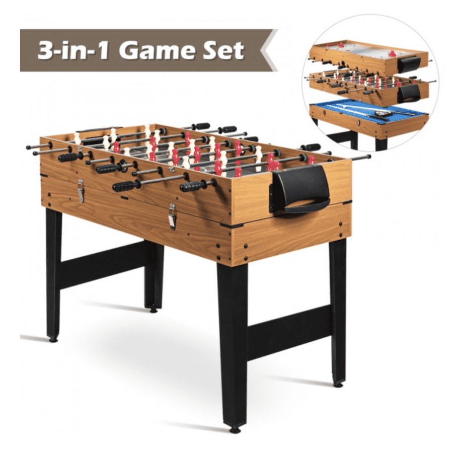 Costway 3-In-1 Combo Game Table with Soccer, Billiards, and Slide Hockey for $199