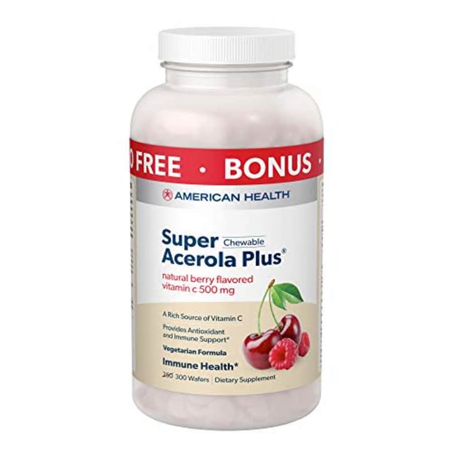 American Health Super Acerola Plus Chewable Wafers - Provides Antioxidant & Immune Support- Natural for $17