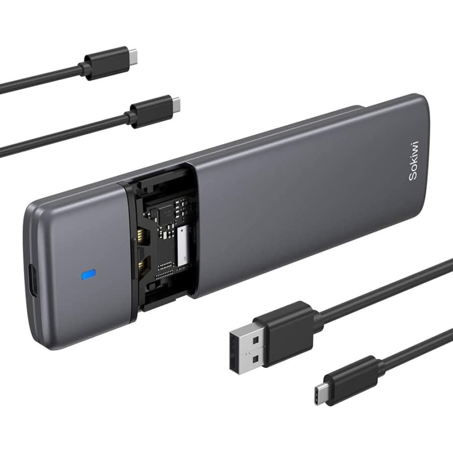 Sokiwi USB C to M.2 NVMe PCIe & M.2 NGFF SATA Enclosure for $36