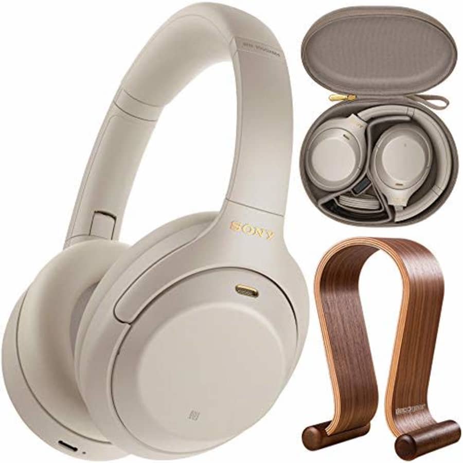 Sony WH1000XM4/S Premium Noise Cancelling Wireless Over-The-Ear Headphones Bundle with Deco Gear for $232