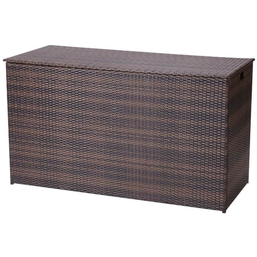 Peaktop 154-Gal Wicker Patio Storage Box for $100 Peaktop 154-Gal Wicker Patio Storage Box for $100