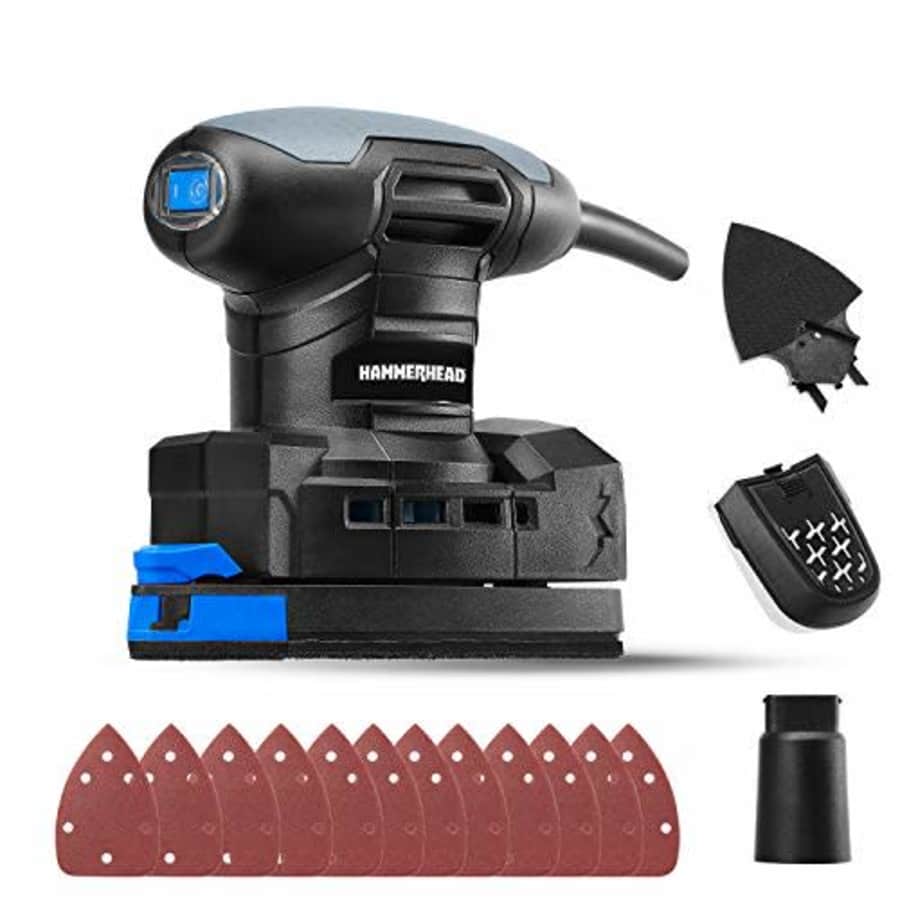 Hammerhead 1.4-Amp Multi-Function Detail Sander with 12pcs Sandpaper, Dust Collection System, and for $20 Hammerhead 1.4-Amp Multi-Function Detail Sander with 12pcs Sandpaper, Dust Collection System, and for $20