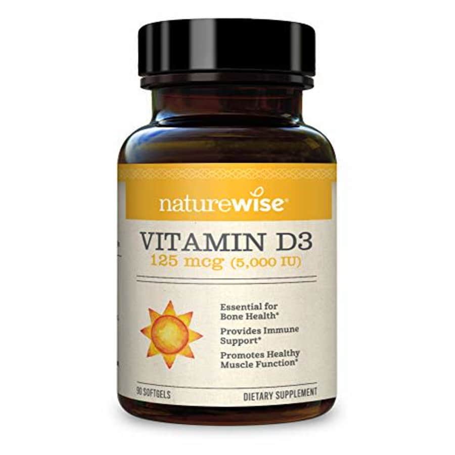 NatureWise Vitamin D3 5000iu (125 mcg) Healthy Muscle Function, and Immune Support, Non-GMO, Gluten for $11 NatureWise Vitamin D3 5000iu (125 mcg) Healthy Muscle Function, and Immune Support, Non-GMO, Gluten for $11