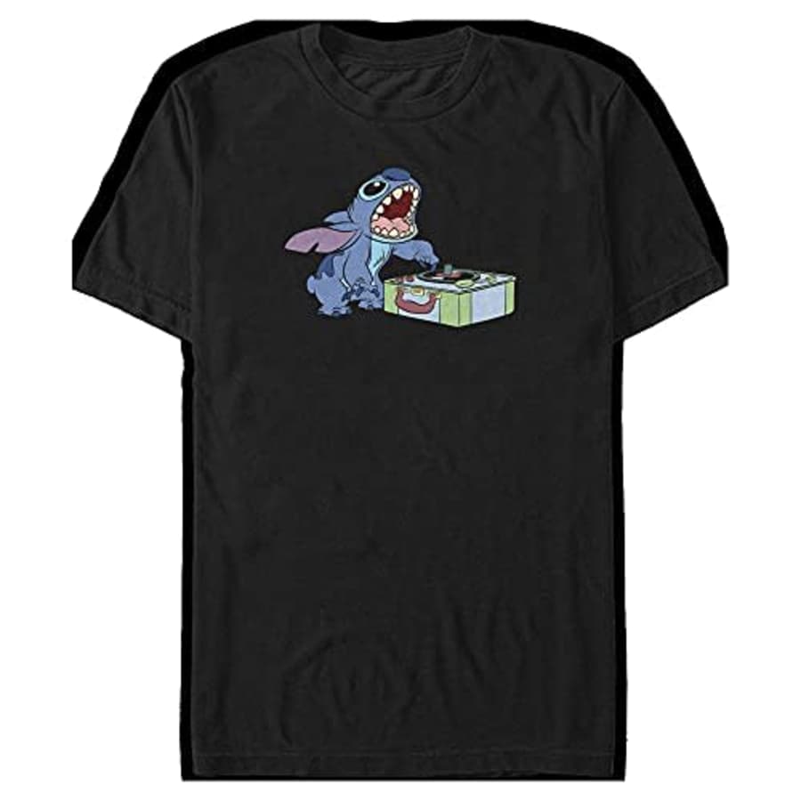 Disney Men's Lilo & Stitch DJ Stitch T-Shirt, Black, X-Large for $13 Disney Men's Lilo & Stitch DJ Stitch T-Shirt, Black, X-Large for $13