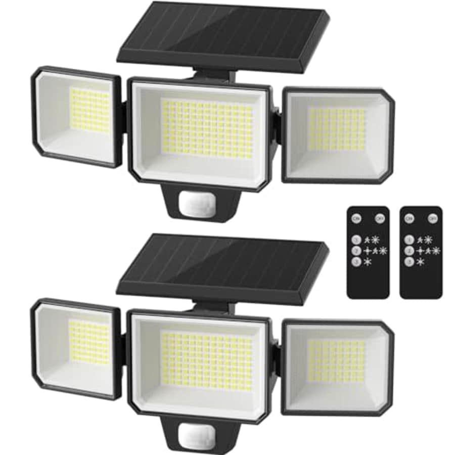 Cinoton Solar Wall Lights with Remote Control 2-Pack for $36