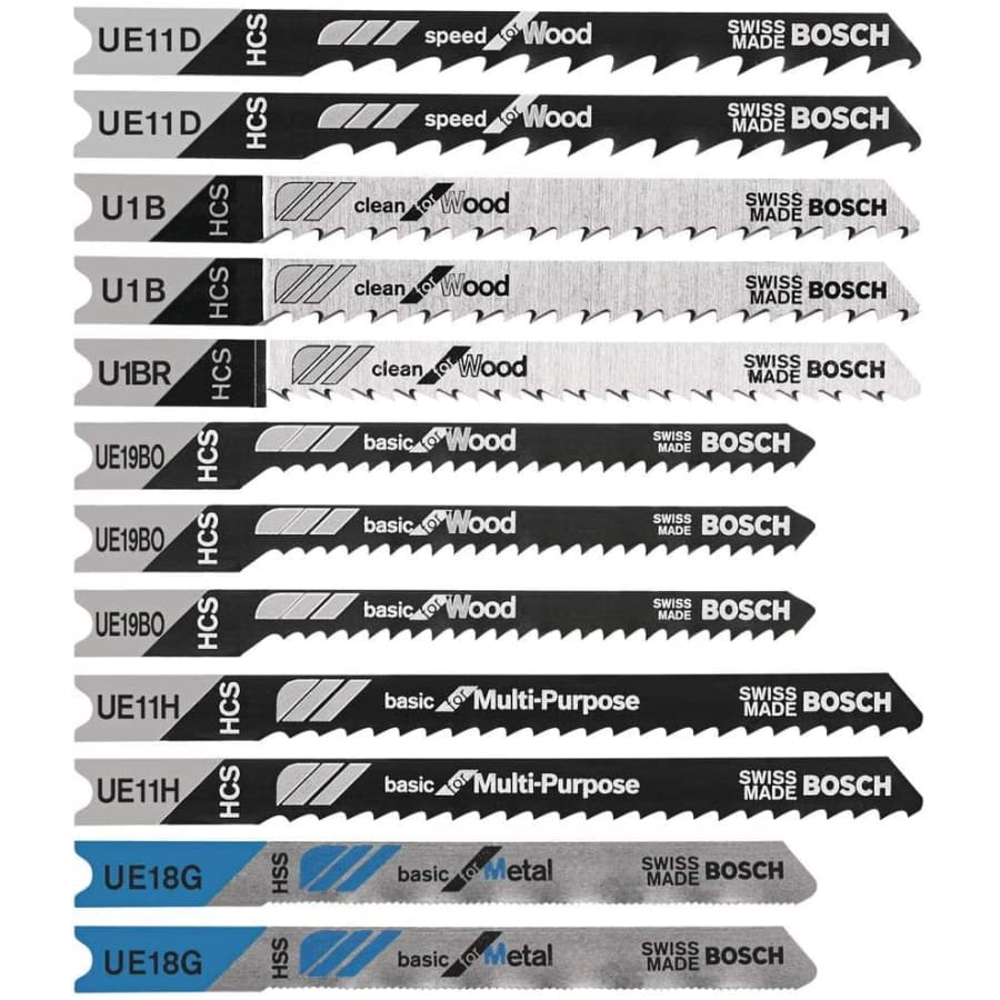 Bosch 12-Piece U-Shank Jigsaw Blade Set for $11