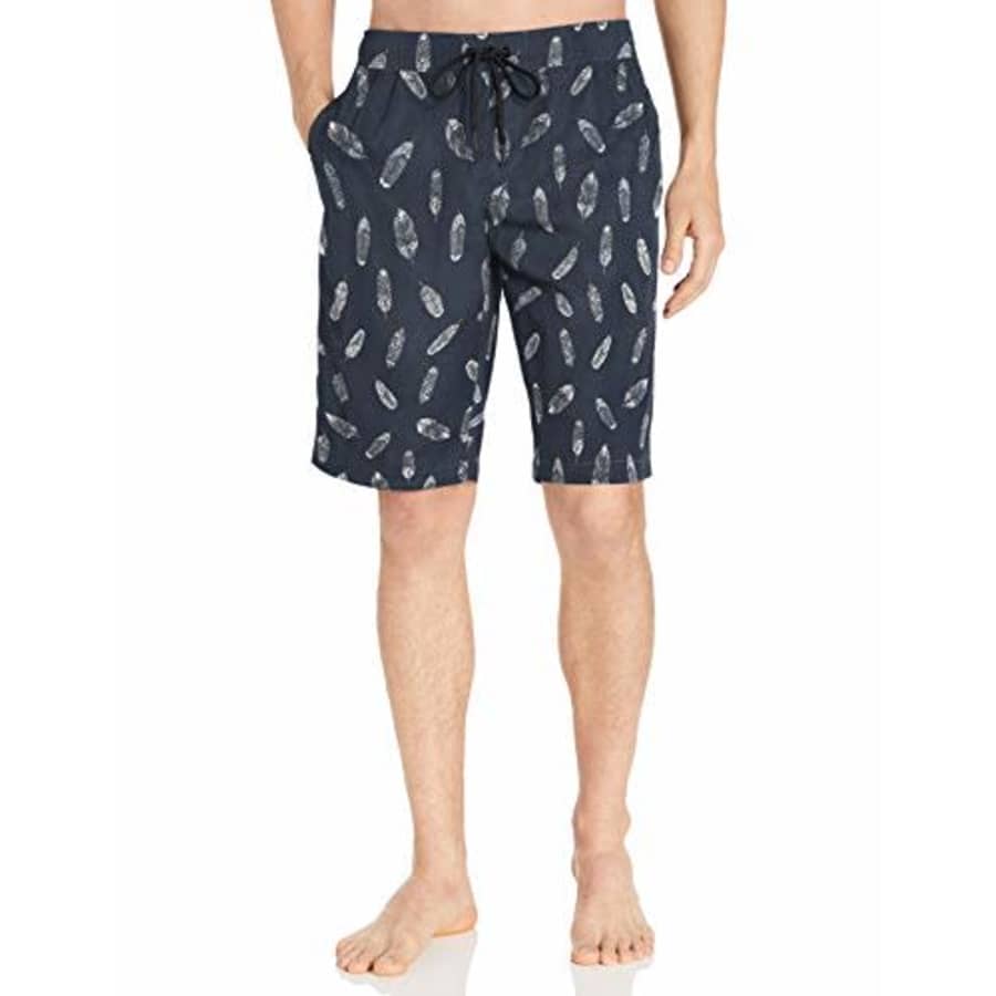 Amazon Brand - Goodthreads Men's 11" Inseam Swim Trunk, Navy Feather Print, Medium for $14 Amazon Brand - Goodthreads Men's 11" Inseam Swim Trunk, Navy Feather Print, Medium for $14