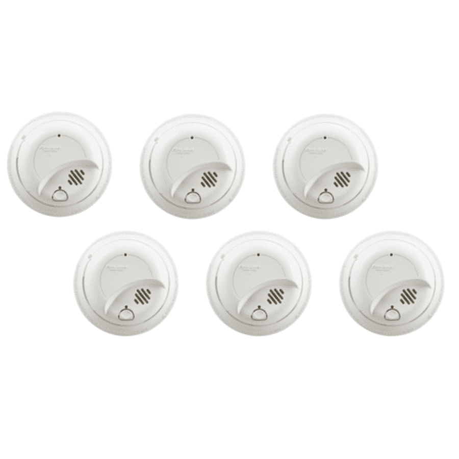 First Alert Hardwired Smoke Alarm with Battery Backup 6-Pack for $39 First Alert Hardwired Smoke Alarm with Battery Backup 6-Pack for $39