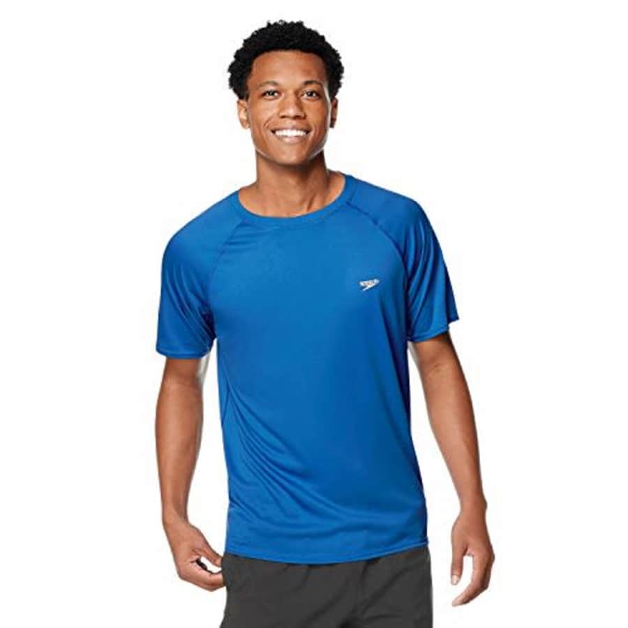 Speedo Men's Uv Swim Shirt Short Sleeve Regular Fit Solid, Turkish Sea, Medium for $29 Speedo Men's Uv Swim Shirt Short Sleeve Regular Fit Solid, Turkish Sea, Medium for $29