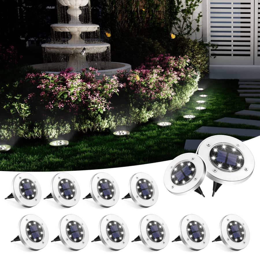 LED Solar Ground Light 12-Pack: $14.99 LED Solar Ground Light 12-Pack: $14.99
