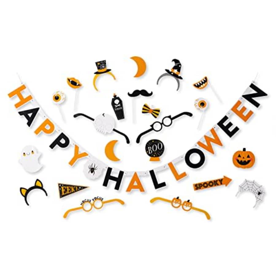 American Greetings Halloween Party Supplies, Photo Booth Props and Banner (22-Pieces) for $8