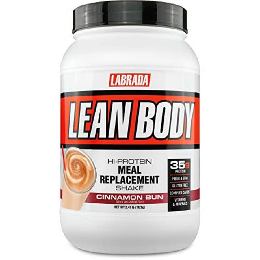 Labrada Nutrition Lean Body Hi-Protein Meal Replacement Shake, Cinnamon Bun, 2.47 Pound for $36 Labrada Nutrition Lean Body Hi-Protein Meal Replacement Shake, Cinnamon Bun, 2.47 Pound for $36