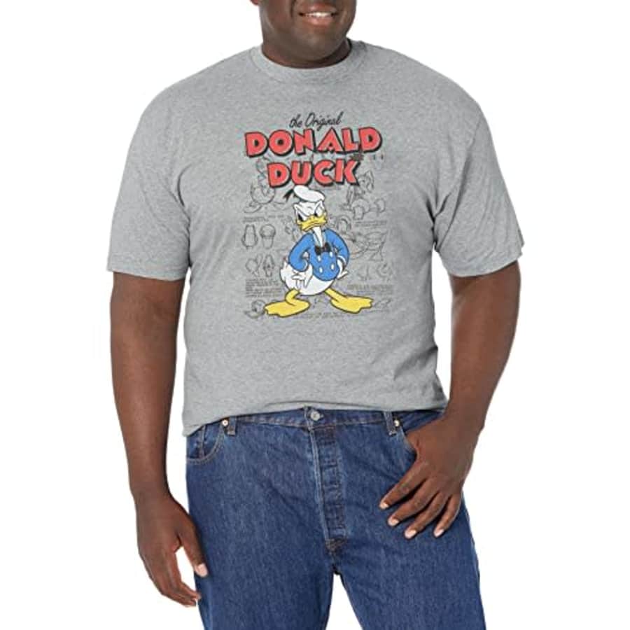 Disney Big & Tall Classic Mickey Original Donald Sketchbook Men's Tops Short Sleeve Tee Shirt, for $14