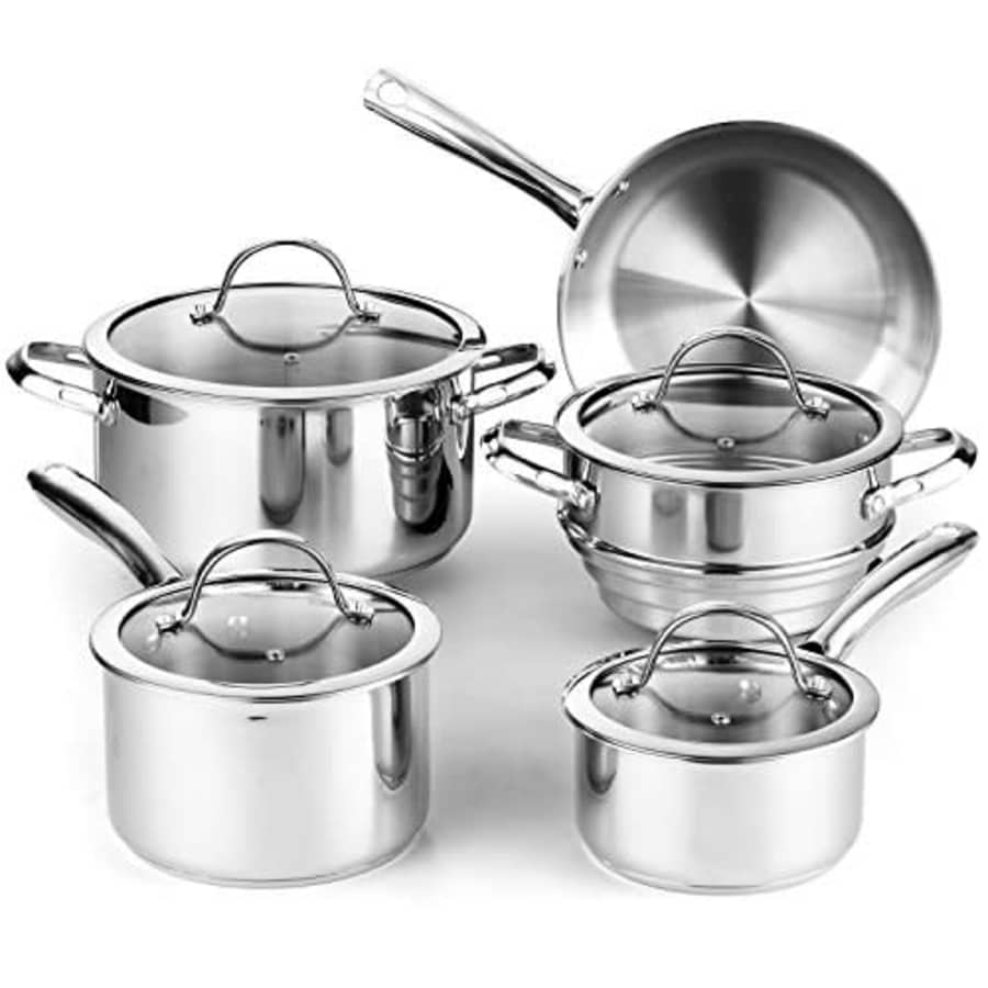 Cooks Standard 9-Piece Classic Stainless Steel Cookware Set for $103