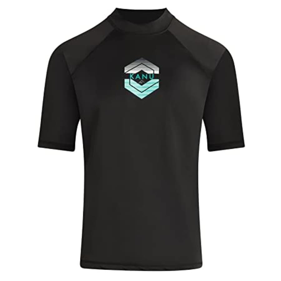 Kanu Surf Men's Standard Fiji UPF 50+ Short Sleeve Sun Protective Rashguard Swim Shirt, Windsurf for $16