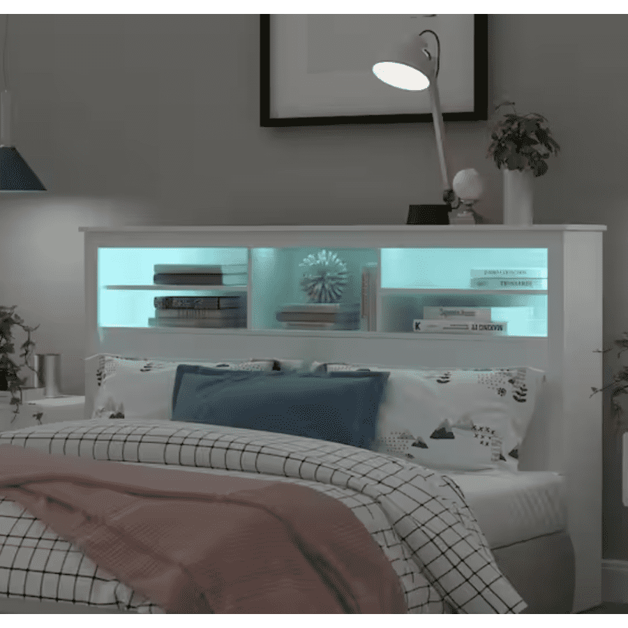 Fufu & Gaga 5-Shelf Queen Headboard with LED Lights for $150 Fufu & Gaga 5-Shelf Queen Headboard with LED Lights for $150