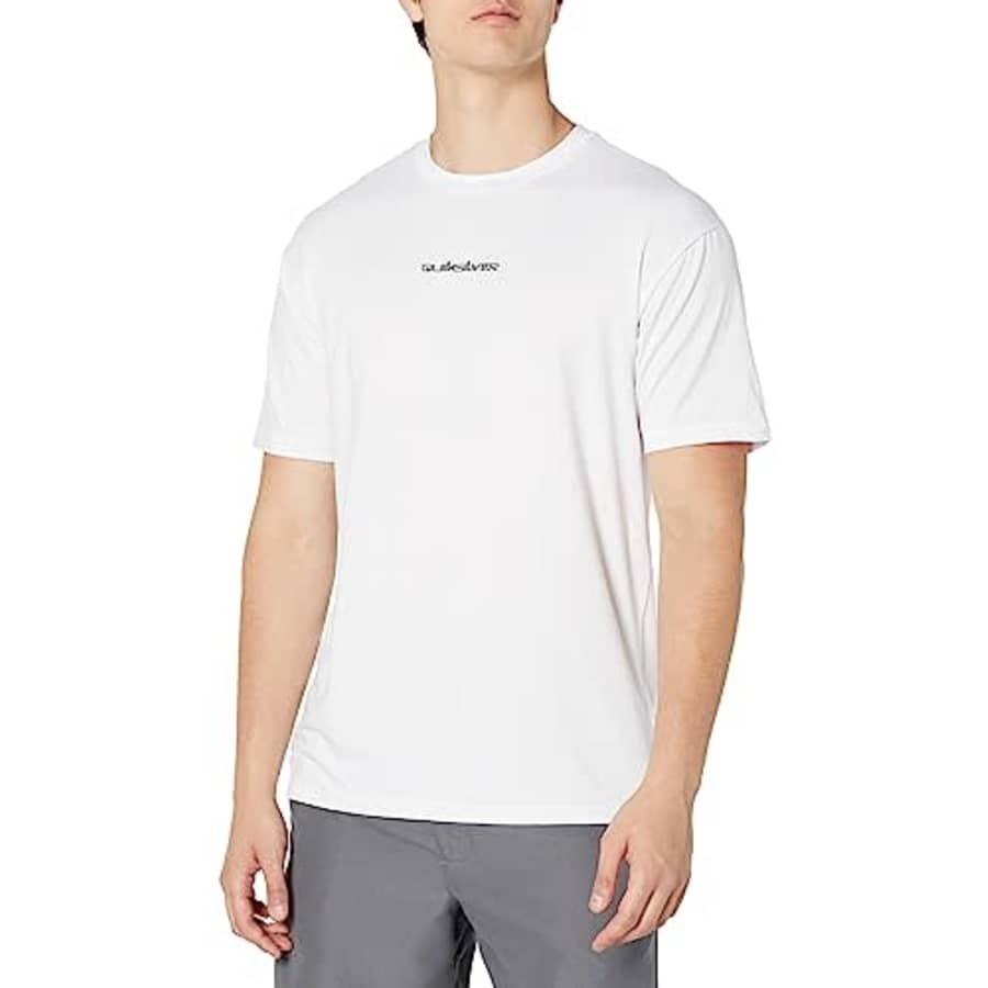 Quiksilver Men's Standard Mix Session Short Sleeve Rashguard Surf Tee, Birch 233 for $30