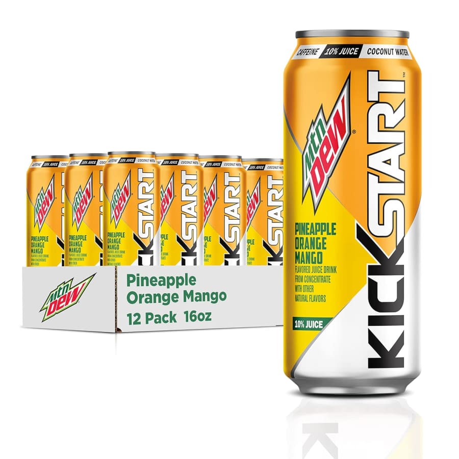 Mountain Dew Kickstart Pineapple Orange Mango 16-oz. Can 12-Pack for $11 via Sub & Save