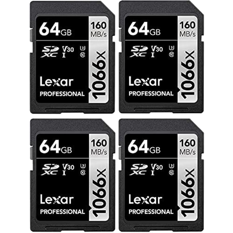 Lexar LSD1066064G 64GB SDXC 1066X Memory Card - (4-Pack) for $79