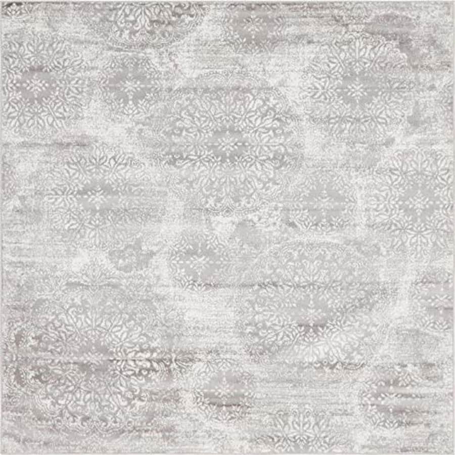 Unique Loom Sofia Traditional Area Rug, 8' 0 x 8' 0, Light Gray for $89