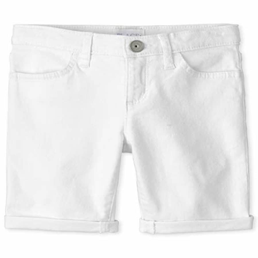 The Children's Place Girls' Denim Skimmer Shorts, White, 12 for $15 The Children's Place Girls' Denim Skimmer Shorts, White, 12 for $15