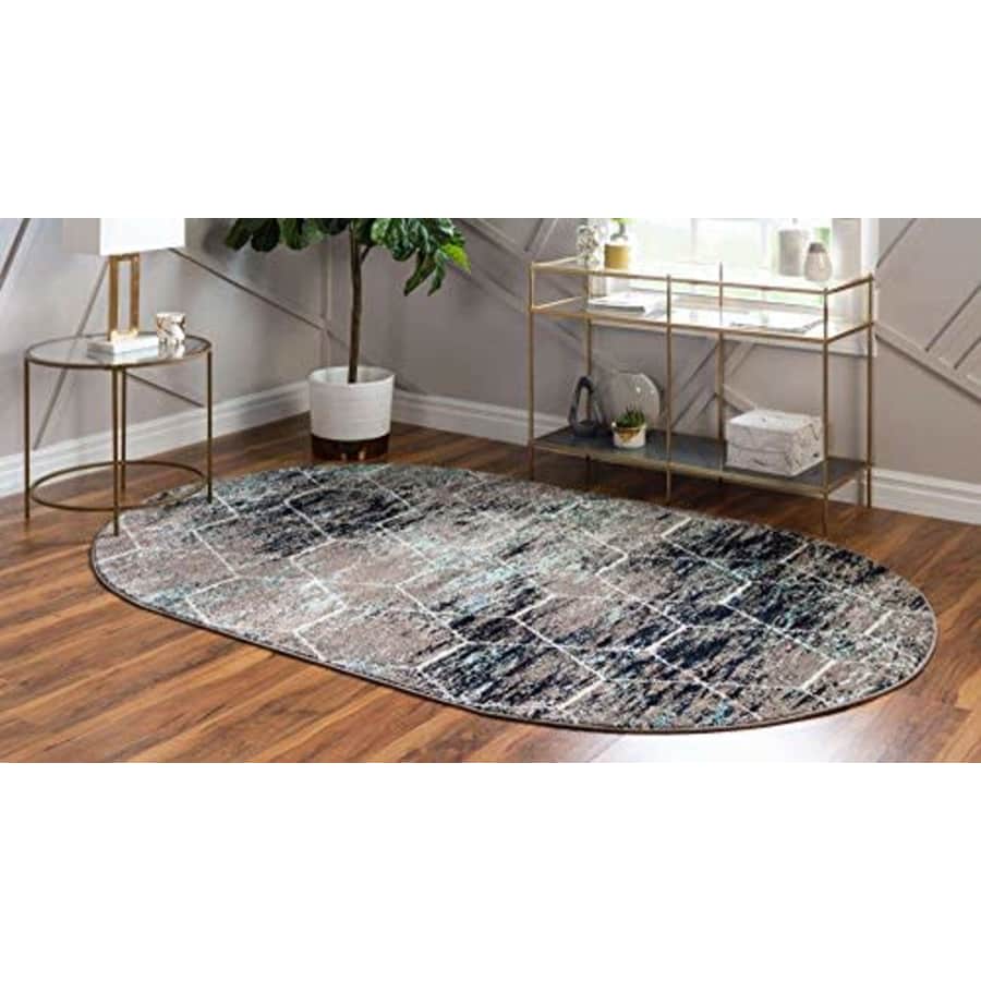 Unique Loom Trellis Frieze Collection Lattice Moroccan Geometric Modern Oval Rug, 4 x 6 Feet, for $51 Unique Loom Trellis Frieze Collection Lattice Moroccan Geometric Modern Oval Rug, 4 x 6 Feet, for $51