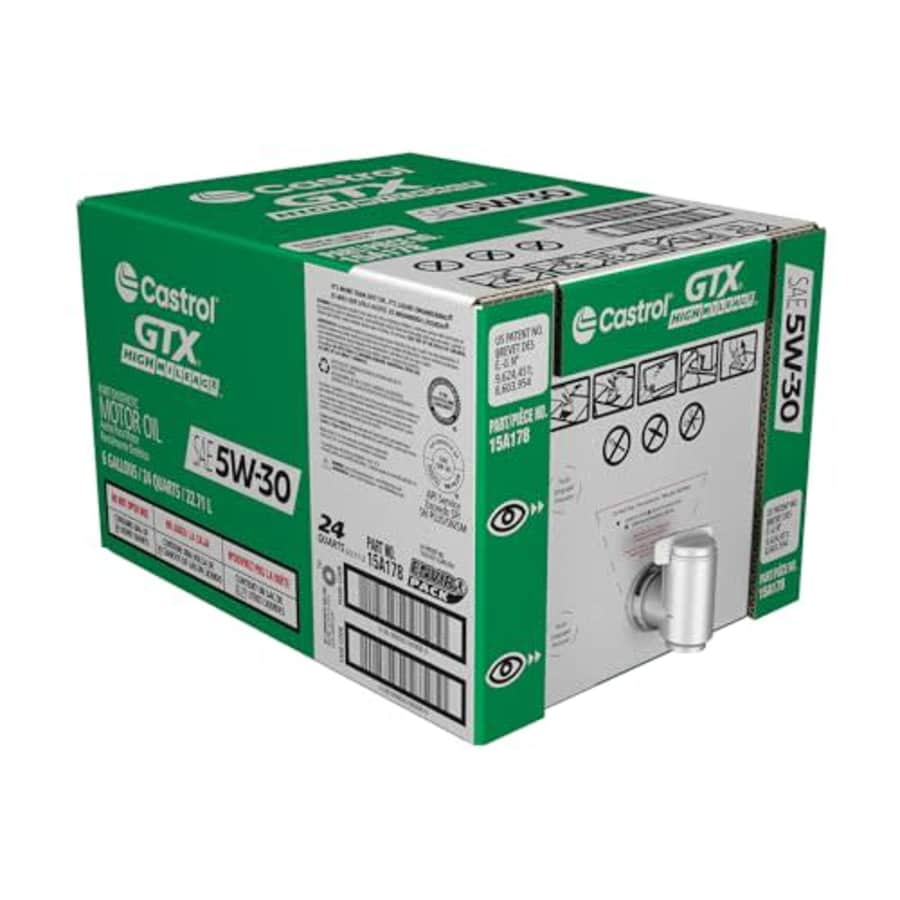 Castrol GTX High Mileage 5W-30 Synthetic Blend Motor Oil, 6 Gallon Enviro-Pack for $105