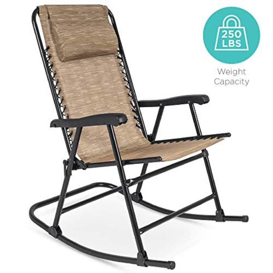 Best Choice Products Foldable Zero Gravity Rocking Patio Recliner Chair Beige for $115 Best Choice Products Foldable Zero Gravity Rocking Patio Recliner Chair Beige for $115