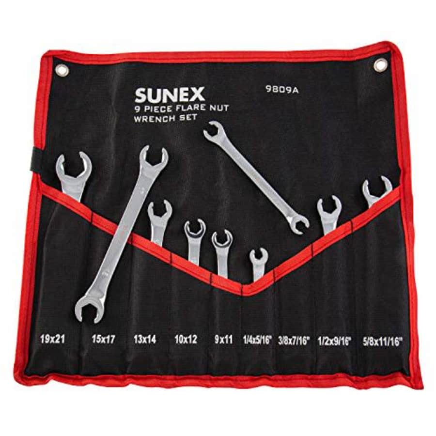 Sunex Tools 9809A Flare Nut Wrench Set, 1/4"x5/16" - 5/8" - 11/16", 9mm x 11mm - 19mm x 21mm, Fully for $72