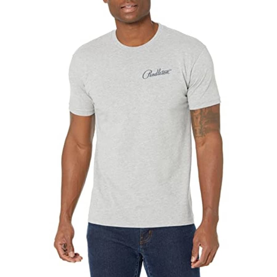 Pendleton Men's Classic Fit Graphic T-Shirt, Heather Grey/Blue, Medium for $21