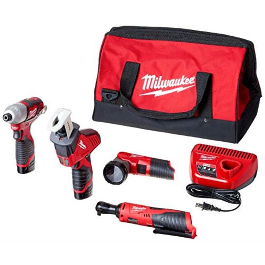 Milwaukee M12 12V Cordless Lithium-Ion Compact 5 Tool Combo Kit for $374