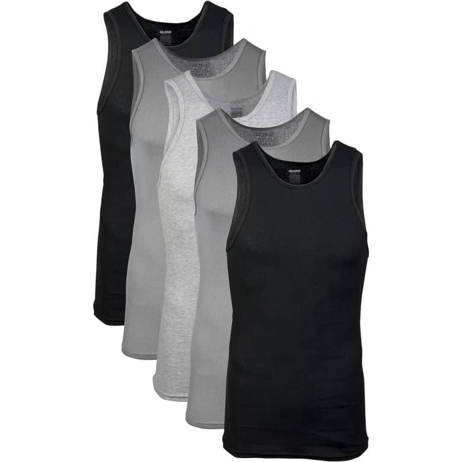 Gildan Men's A-Shirt Tank Top 5-Pack for $18 Gildan Men's A-Shirt Tank Top 5-Pack for $18