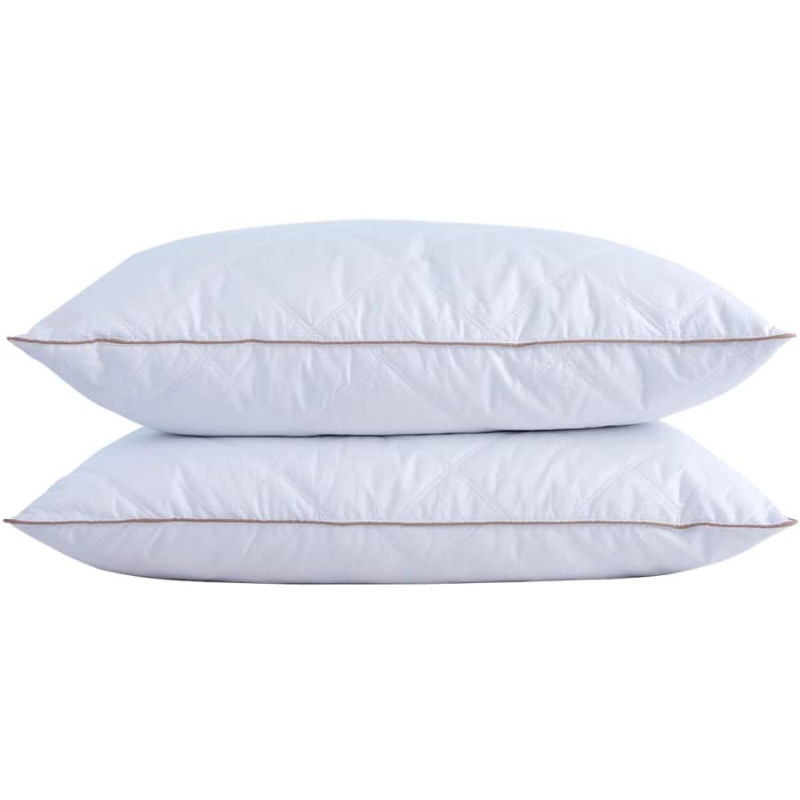 Puredown Classic Natural Goose Feather/Down Standard Pillow 2-Pack for $28