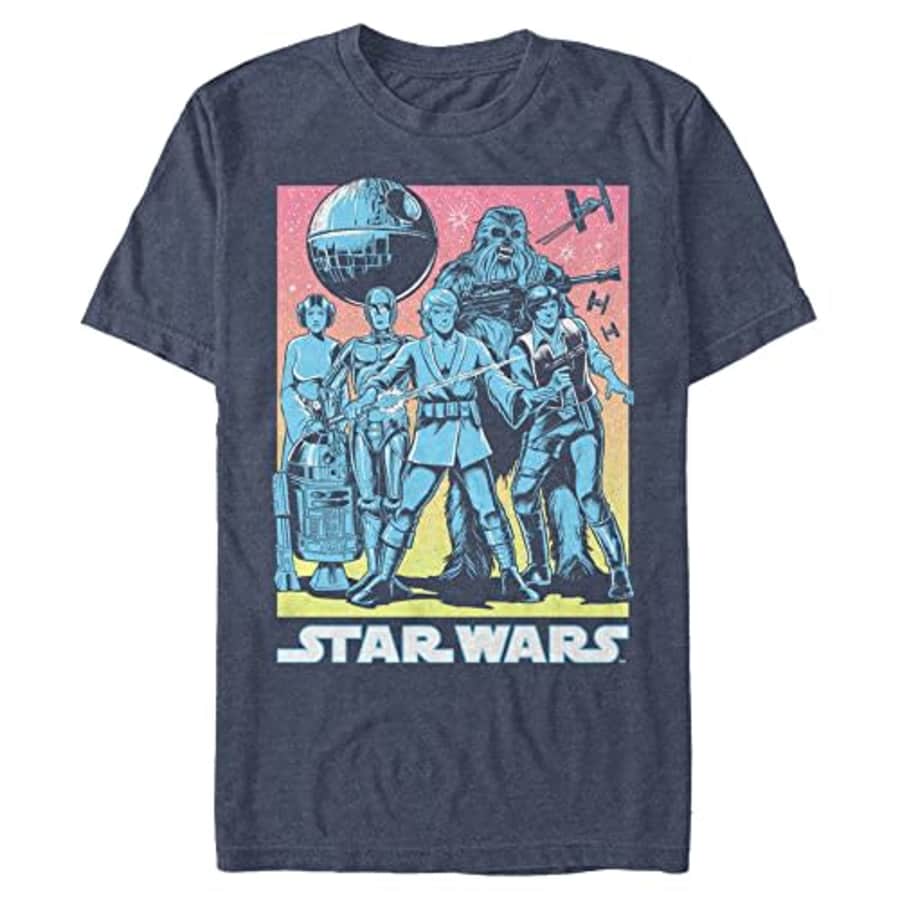 STAR WARS Big & Tall Rebels are Go Men's Tops Short Sleeve Tee Shirt, Navy Blue Heather, Large for $15