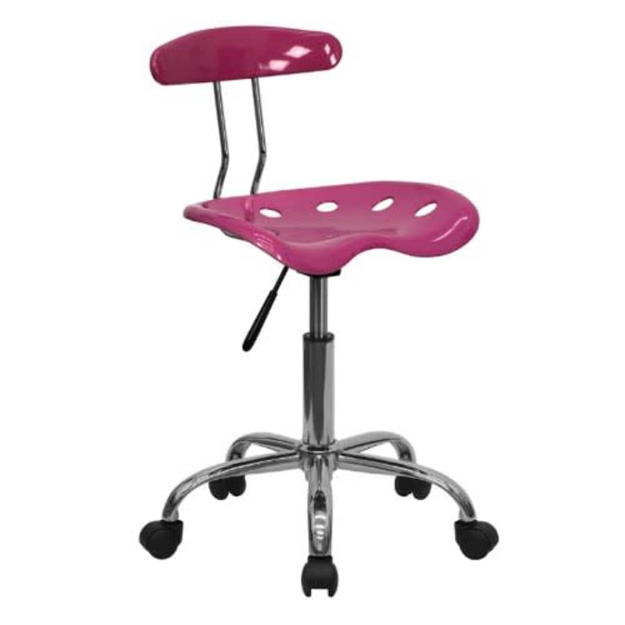Flash Furniture Vibrant Pink and Chrome Swivel Task Office Chair with Tractor Seat for $132