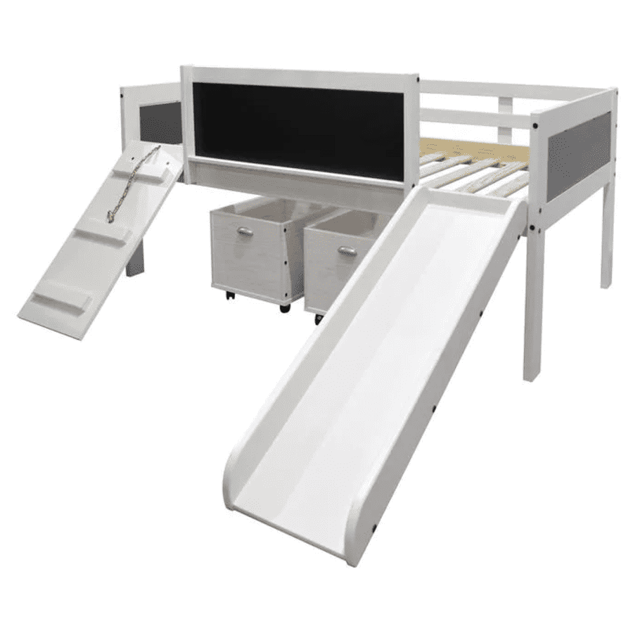 Donco Kids Art and Play Junior Low-Loft Twin Bed w/ Toy Boxes for $262