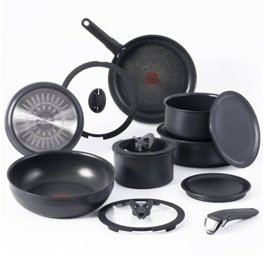 T-fal Ingenio Nonstick Cookware Set 14 Piece Induction Oven Broiler Safe 500F Cookware, Pots and for $130 T-fal Ingenio Nonstick Cookware Set 14 Piece Induction Oven Broiler Safe 500F Cookware, Pots and for $130